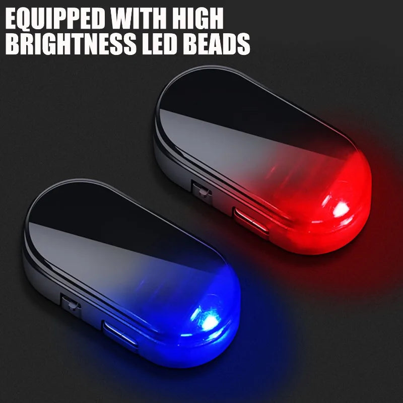 Solar Powered Car Security LED Strobe Warning Light – No Wiring
