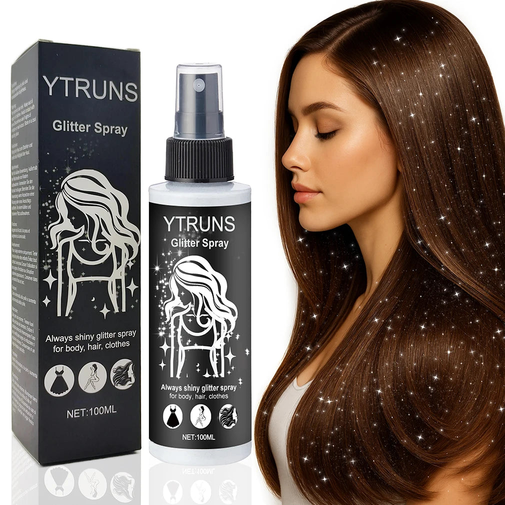 YTRUNS 100ml Glitter Spray – Body, Hair & Clothes Shimmer Mist