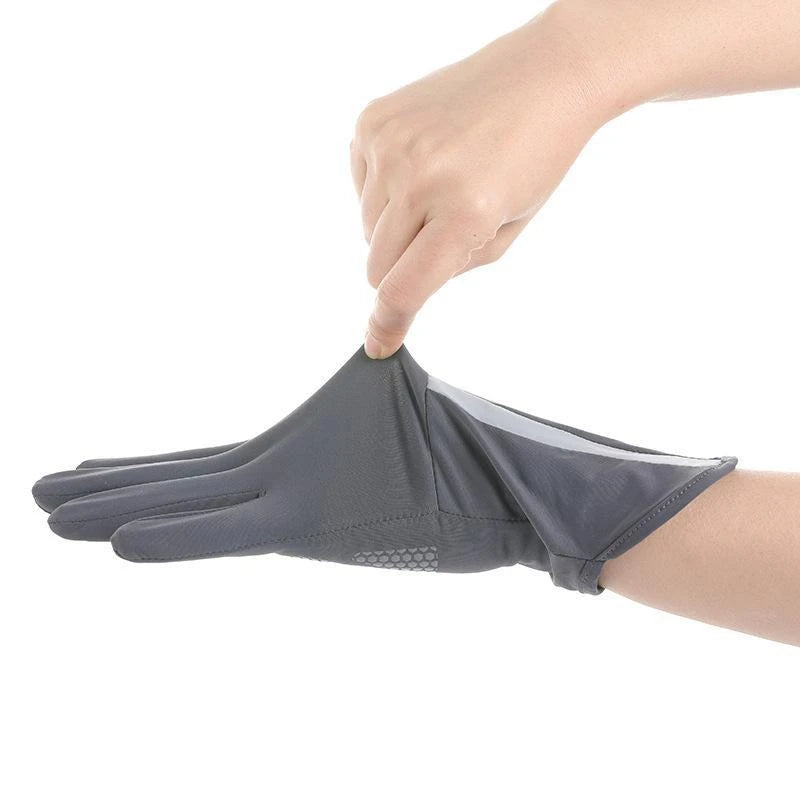 Women's UV Ice Silk Long Driving Gloves – Touchscreen Anti-Slip