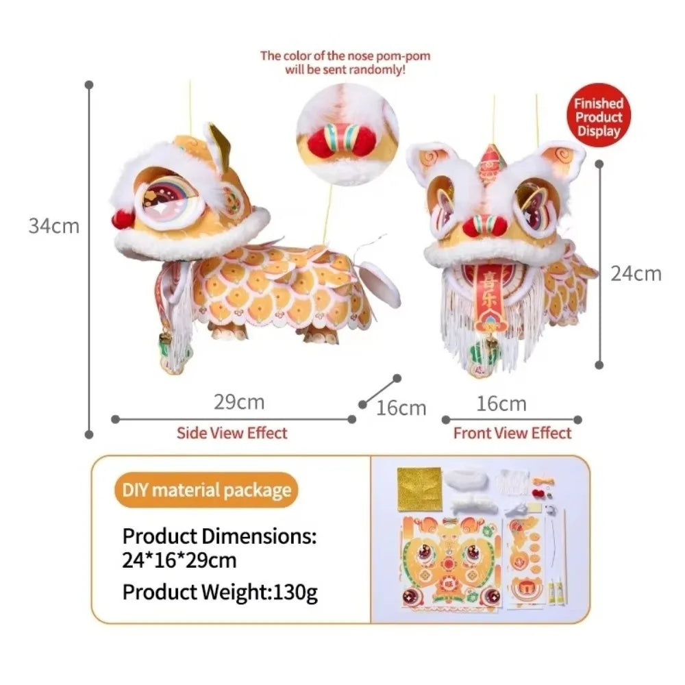 DIY Lion Dance Lantern Kit – New Year Hanging Ornament & Tassel