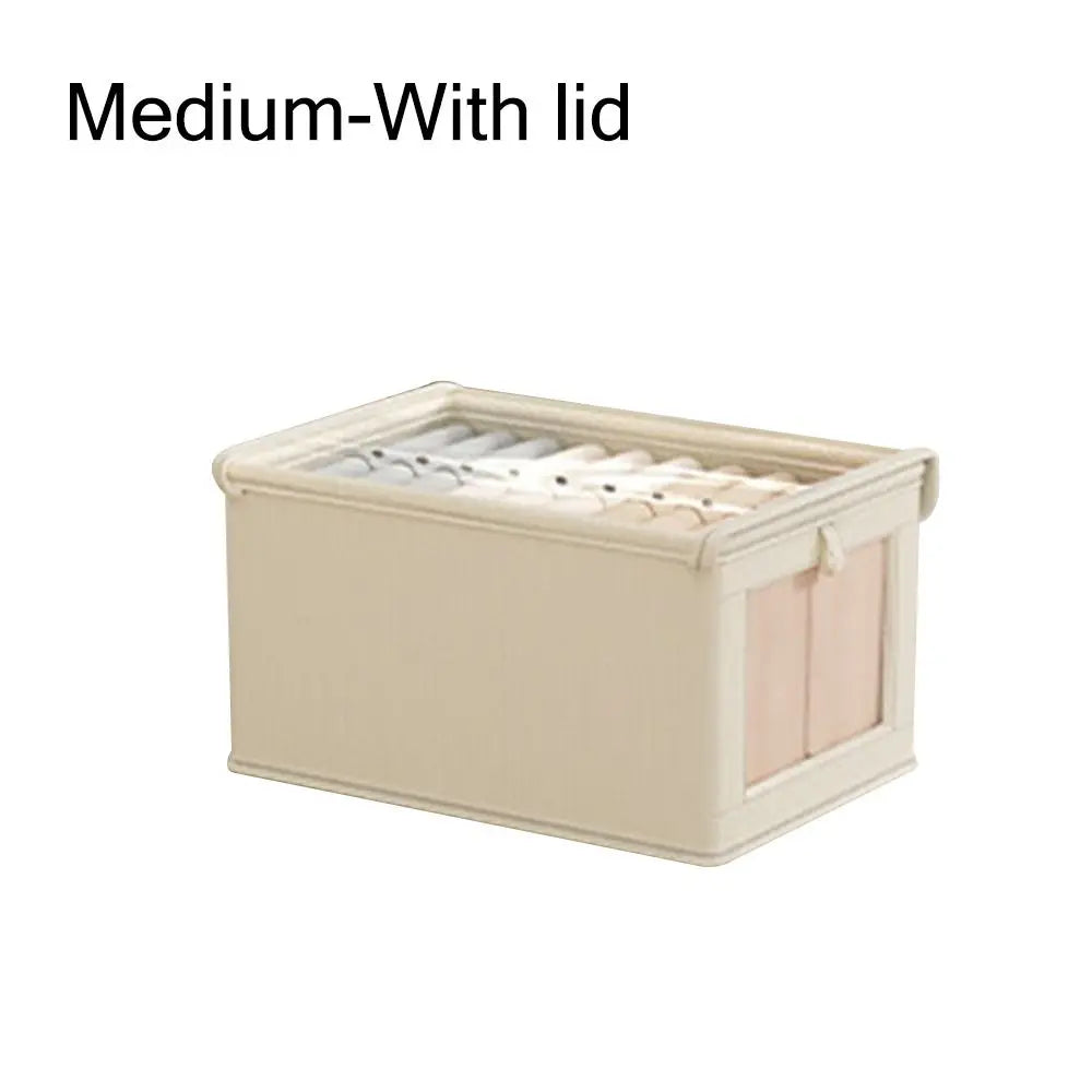Visual Clothes Storage Box with Lid – Dustproof Drawer Organizer