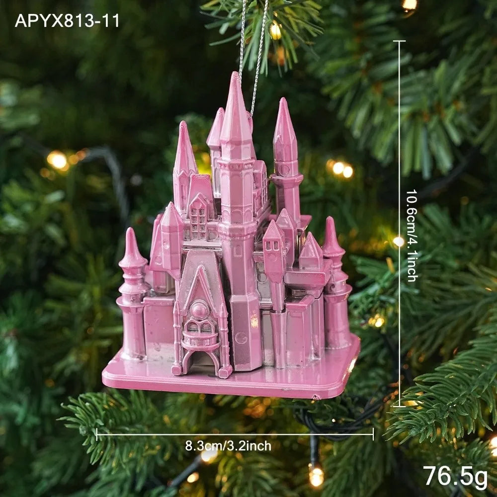 Pink Glitter Christmas Ornaments – Assorted Shapes | Hanging