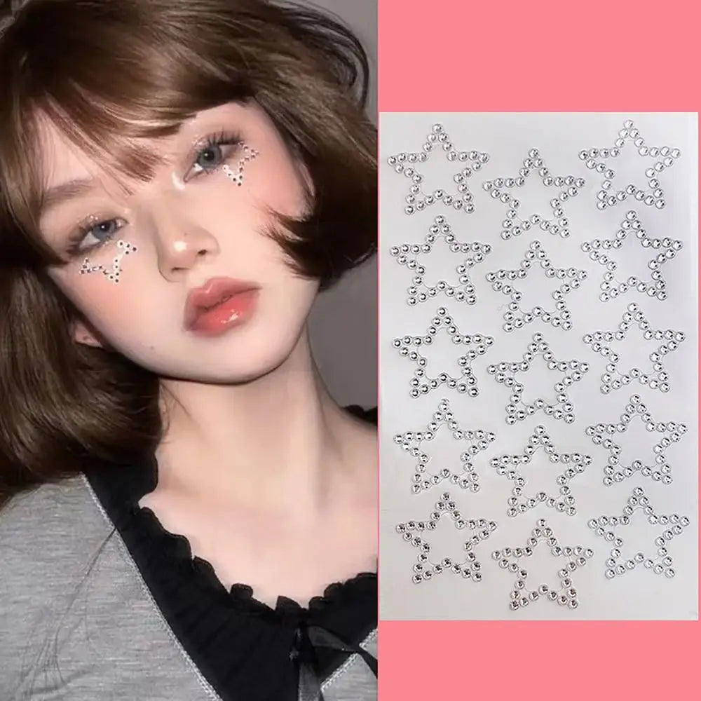 Face Gem Stickers – Butterfly Flower Star Heart Jewels
