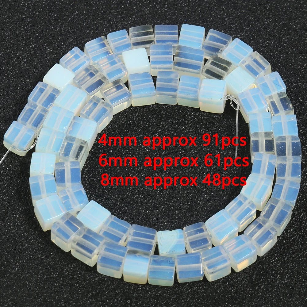 White Opalite Stone Beads 8mm Round Rondelle – DIY Jewelry Making