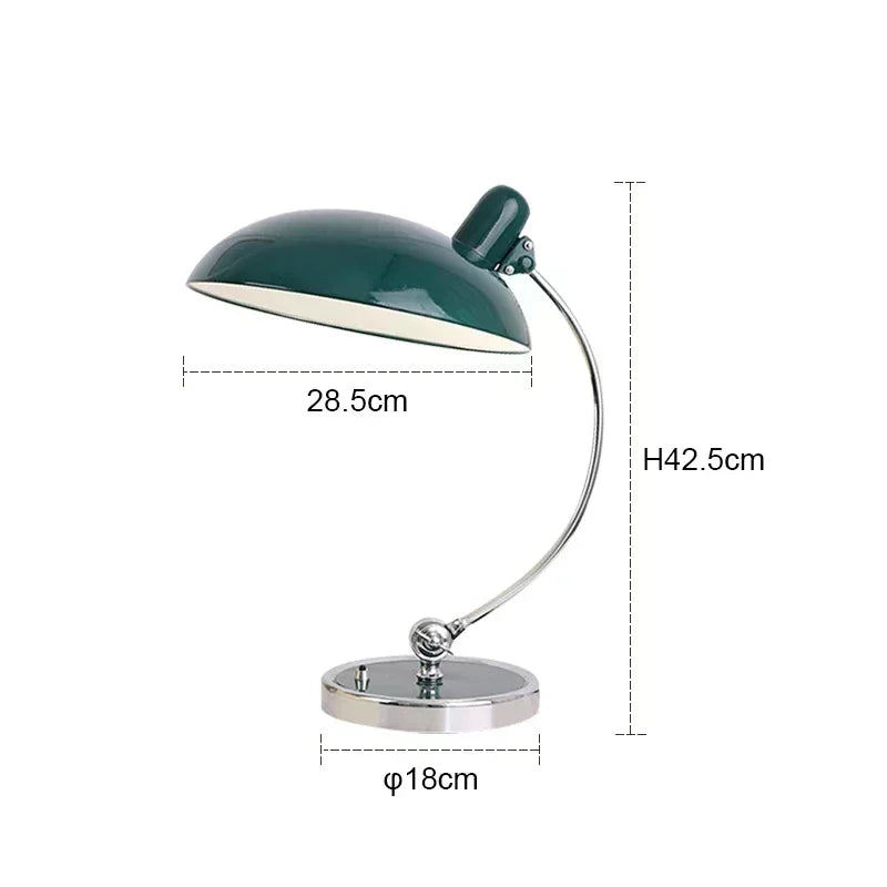 Vintage Bauhaus Adjustable LED Desk Lamp – Black, White, Green