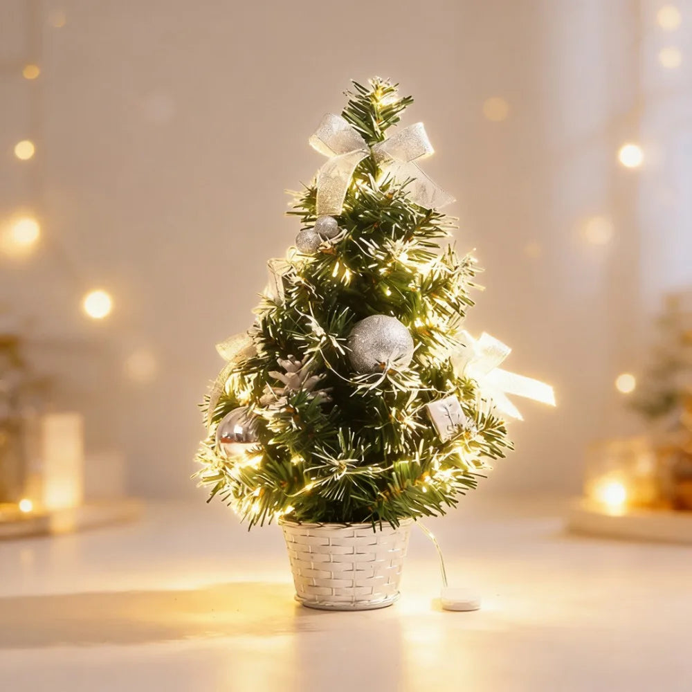 Mini Pre-Lit Artificial Christmas Tree 20cm | 3 Color Styles