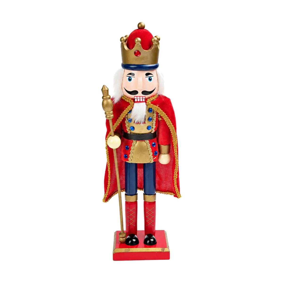 Traditional Wooden Nutcracker Soldier Figurine – 38cm Christmas Décor