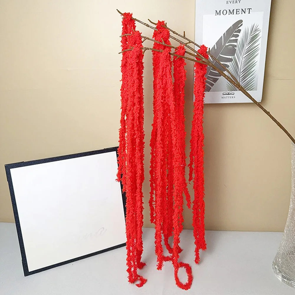 Multicolor Amaranthus Artificial Hanging Plant – Yarn Tassel