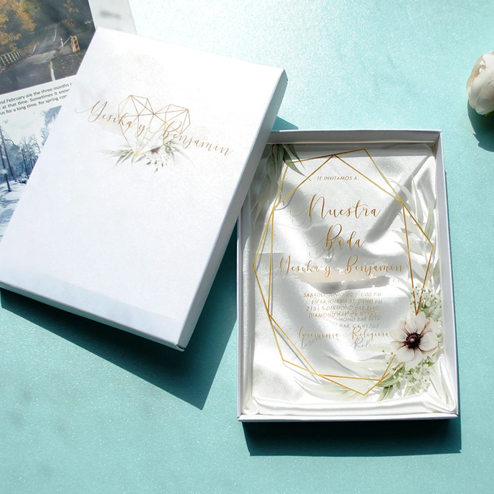 Transparent PVC Wedding Invitation Cards | Personalized 10Pcs