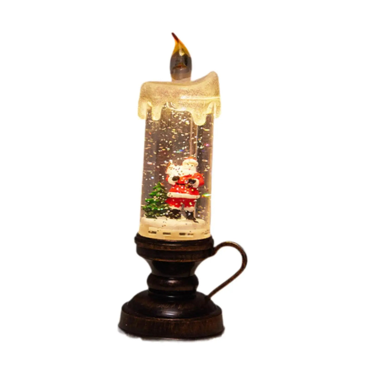 Christmas Snow Globe Flameless LED Candle | Swirling Glitter