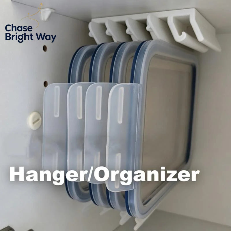 Under Cabinet Food Container Organizer – 4-Slot No-Drill Rack