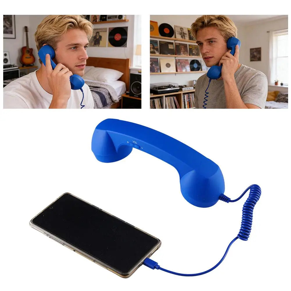 Retro Telephone Handset Type-C & 3.5mm Plug & Play Smartphone