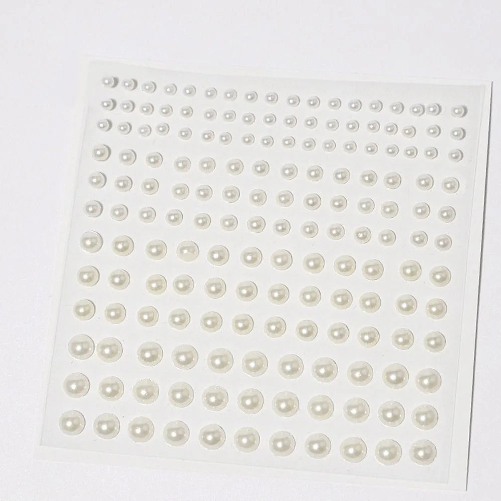 Self-Adhesive Beige Pearl Stickers – Mix 3/4/5/6mm Hair & Face