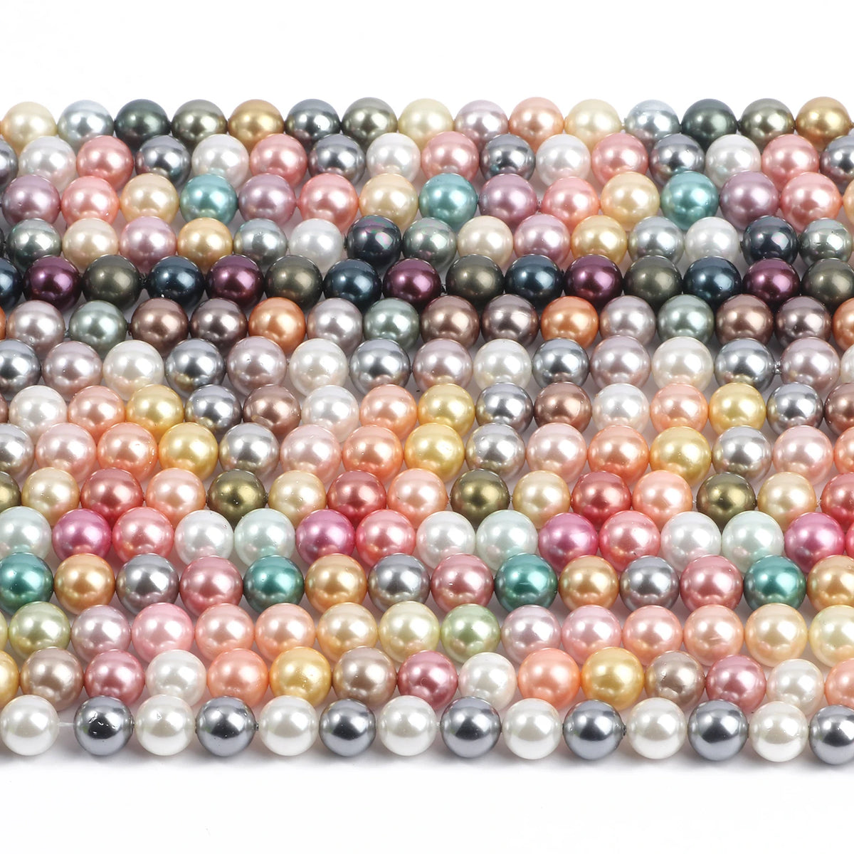 Multicolor Round Shell Pearl Beads for DIY Jewelry Making 6–12mm