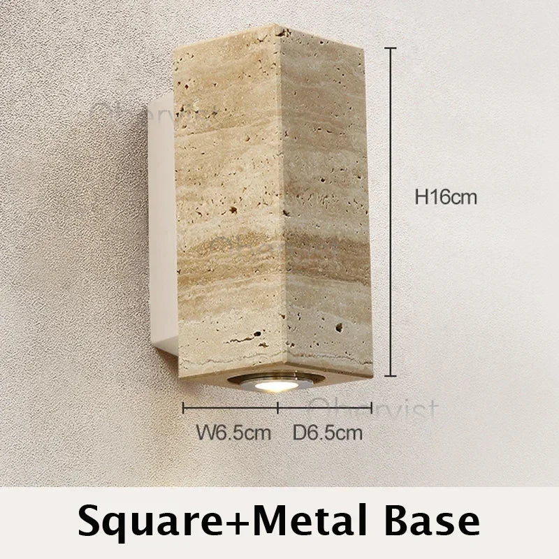 Wabi Sabi Travertine LED Wall Sconce | Bedroom & Living Room