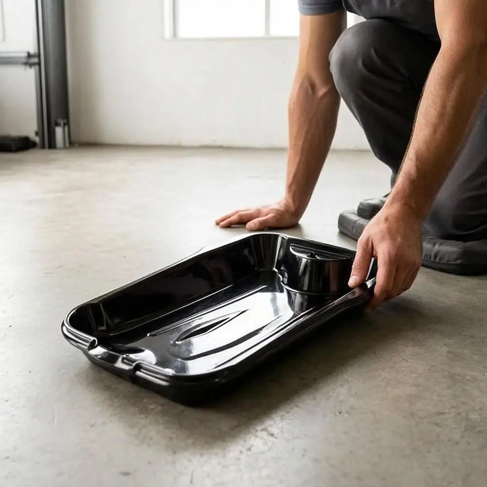 Wide-Mouth Oil Drain Pan 2.5L – Low-Profile Garage Drain Tray