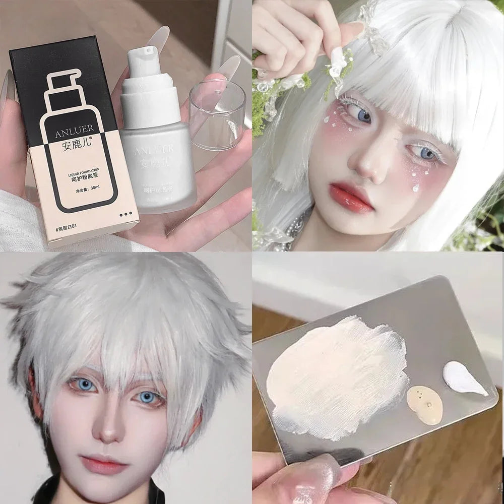 White Liquid Foundation Full Coverage Matte Waterproof 30ml
