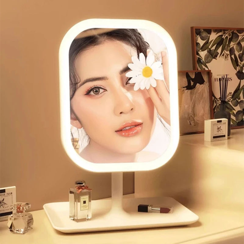 LED Vanity Mirror 3-Color Touch Control – Desktop Makeup Mirror