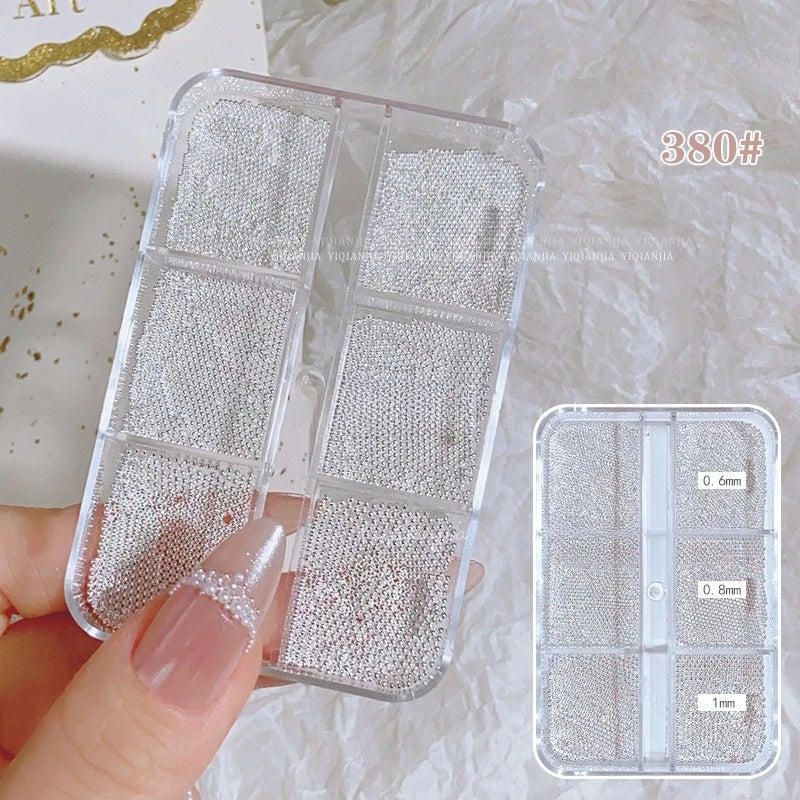 6-Grid 3D Nail Art Rhinestones – Pearls, Beads & Gems Kit