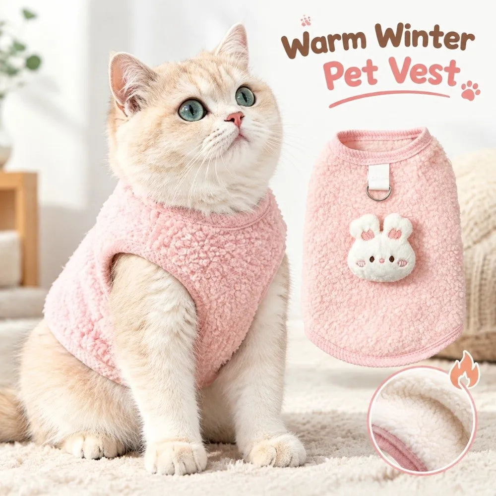 Cartoon Pet Hoodie – Warm Plush Sweater for Small Dogs & Cats