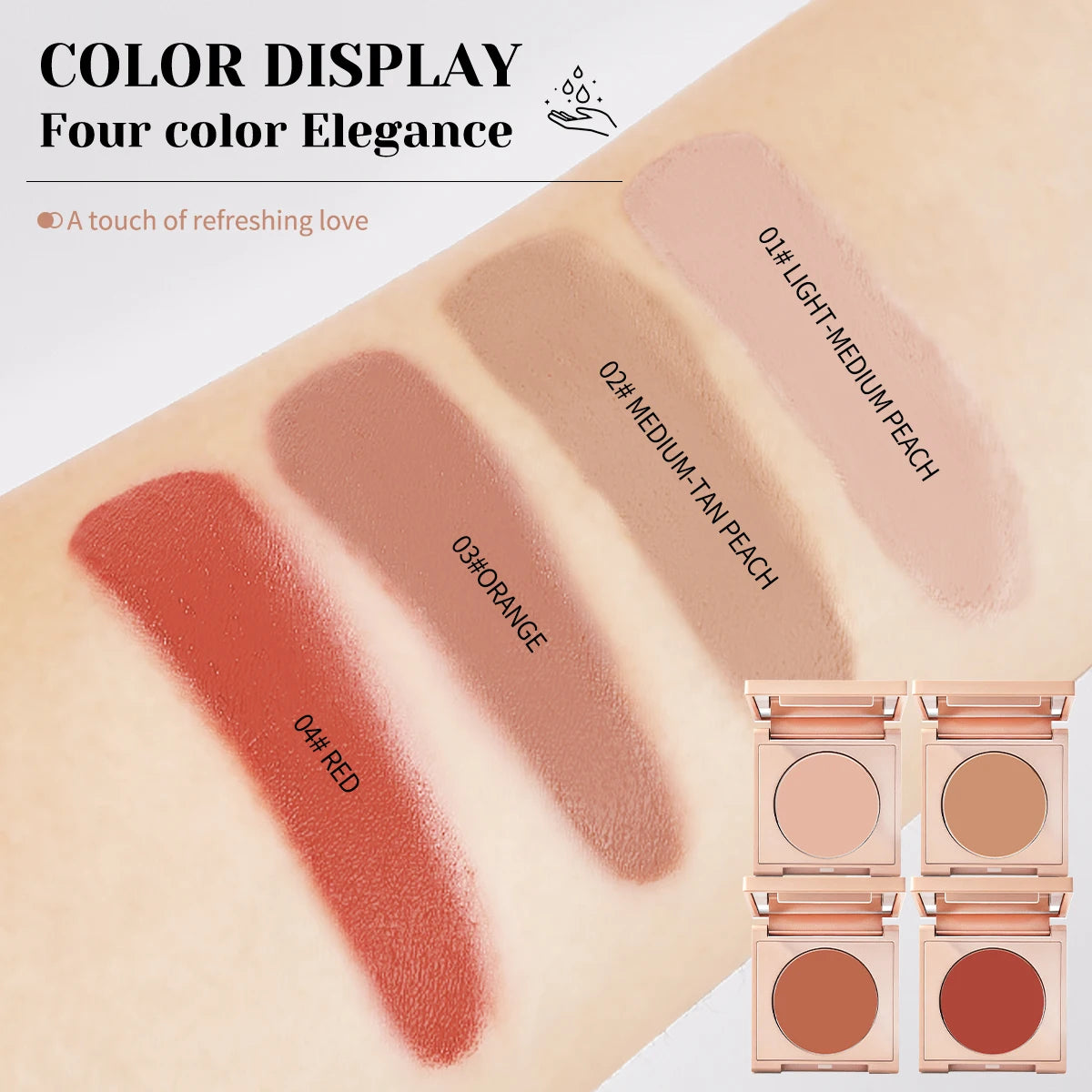 SAMMY Concealer & Powder Blusher – 4 Colors, Matte Finish