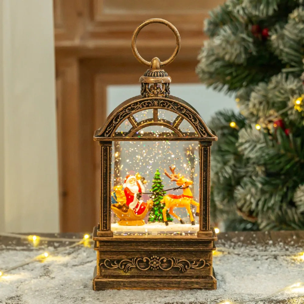 Handheld Christmas Snow Globe LED Light – Festive Desktop Ornament