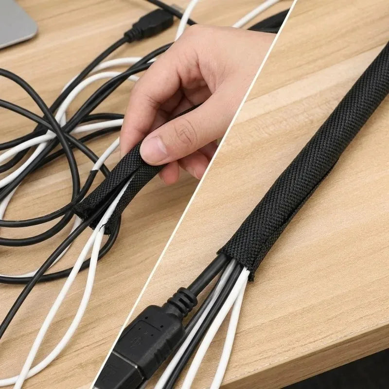 Self-Wrapping Braided PET Cable Sleeve – Wire Harness Protector
