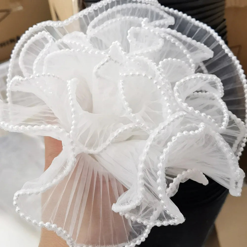 Pearl Lace Wave Mesh Flower Wrapping Roll – 28cm x 4 Yards