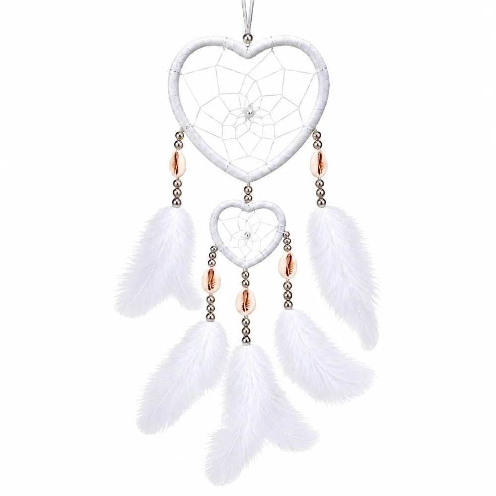 Handmade Boho Heart Dream Catcher – 15.75" Wall Hanging Decor