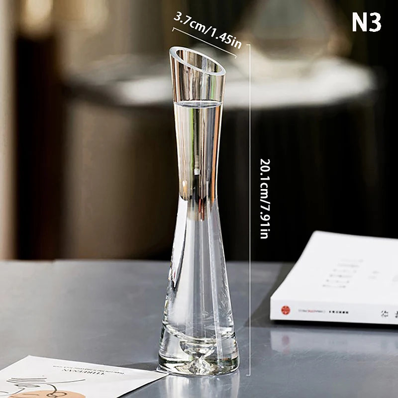 Transparent Glass Flower Vase – Bud Vase for Home & Weddings
