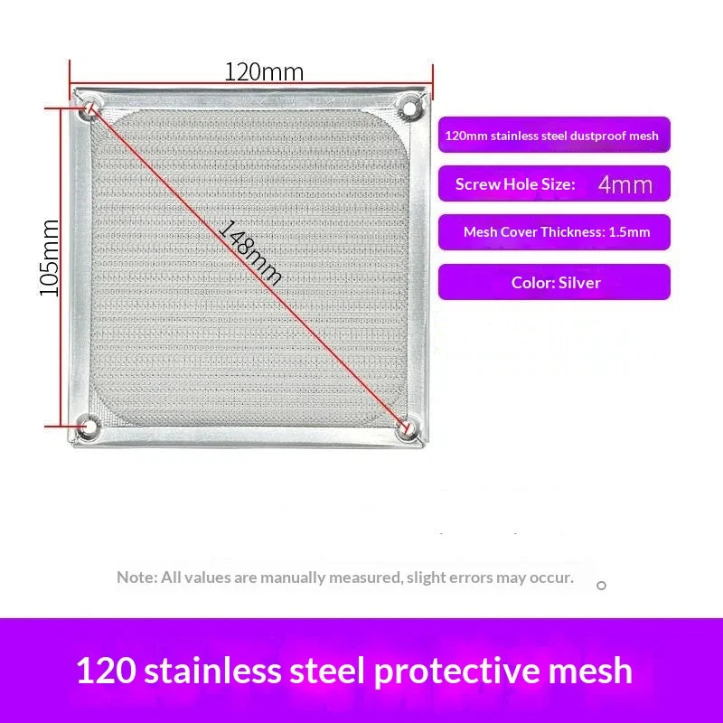 PC Fan Dust Filter 60/80/90/120mm – Steel Mesh Aluminum Frame