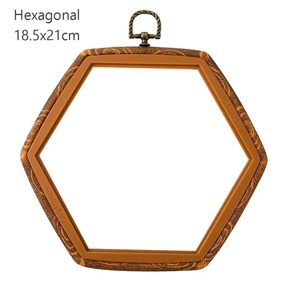 Wood Grain Plastic Embroidery Hoop – Multi-Shape DIY Frame