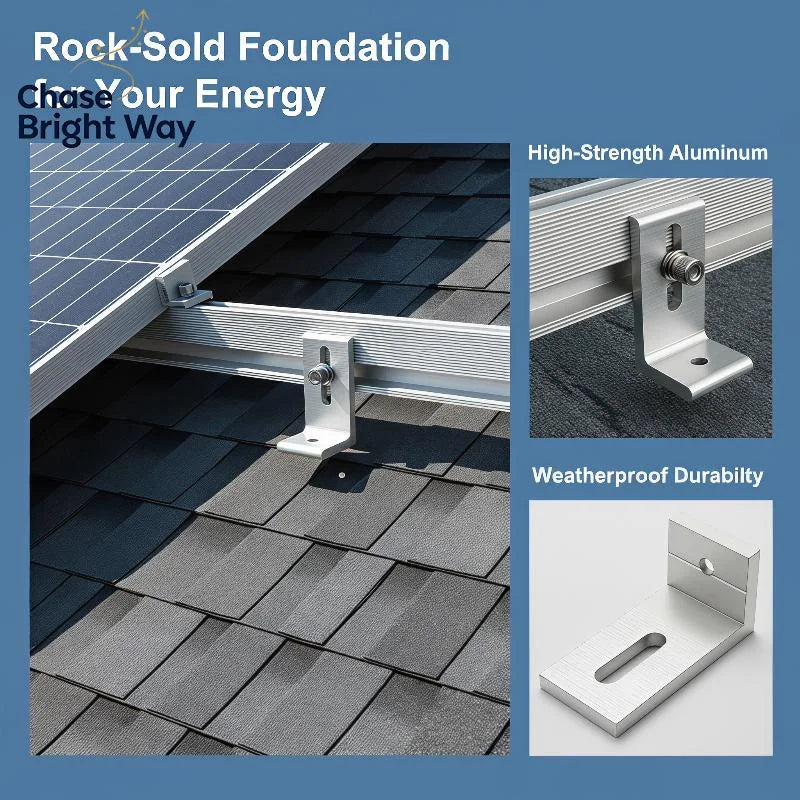 L-Bracket Solar Panel Mount – Aluminum Roof & Balcony Clamp