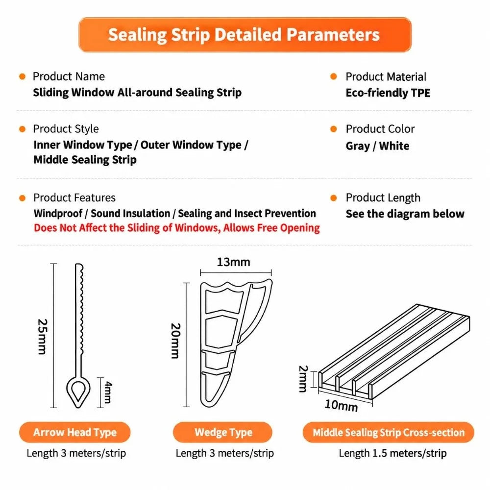 TPE Sliding Window Seal Strip – Weatherstripping Draft Guard