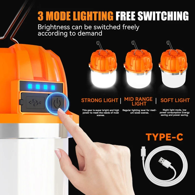 USB Rechargeable LED Camping Lantern | Power Bank & 4 Modes