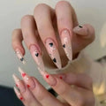 Long Stiletto Press-On Nails – French Aurora Heart Tips 24pc