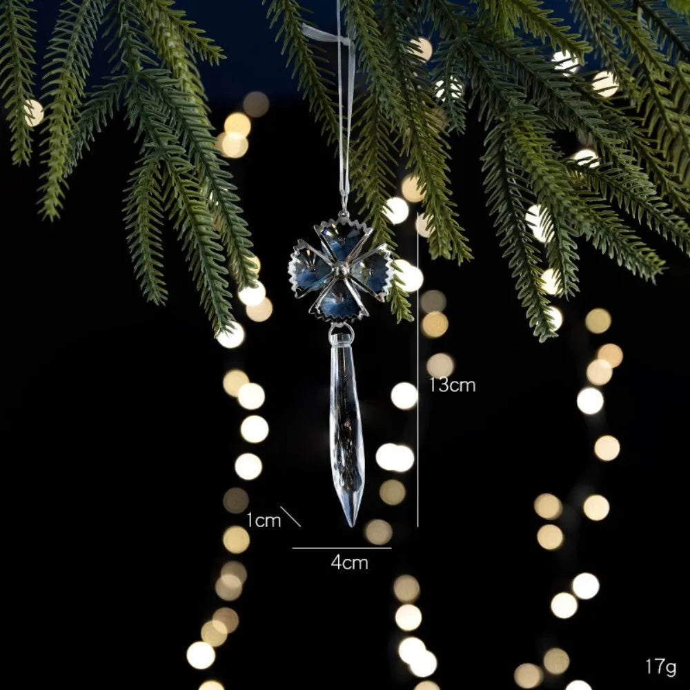 Transparent Acrylic Christmas Pendants – Snowflake Star Bell