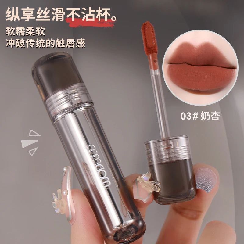 WODWOD Matte Lip Mud – Long-Lasting Dark Red Lip Gloss