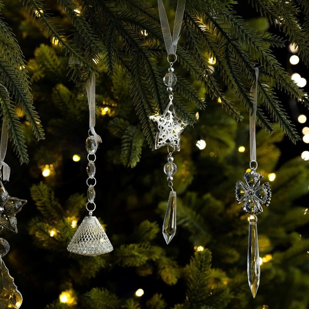Transparent Acrylic Christmas Pendants – Snowflake Star Bell