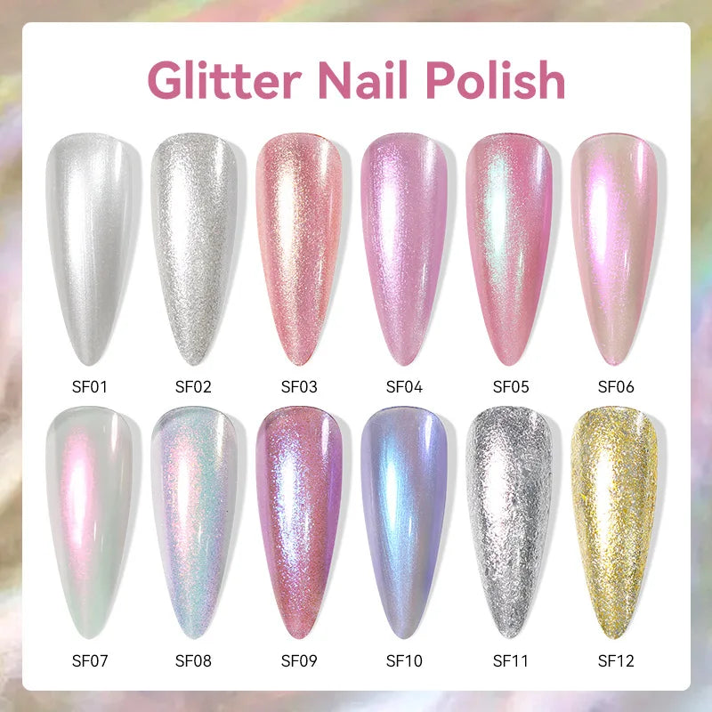 LILYCUTE Glitter Nail Polish 7ml – Pearl Effect, 6 Colors
