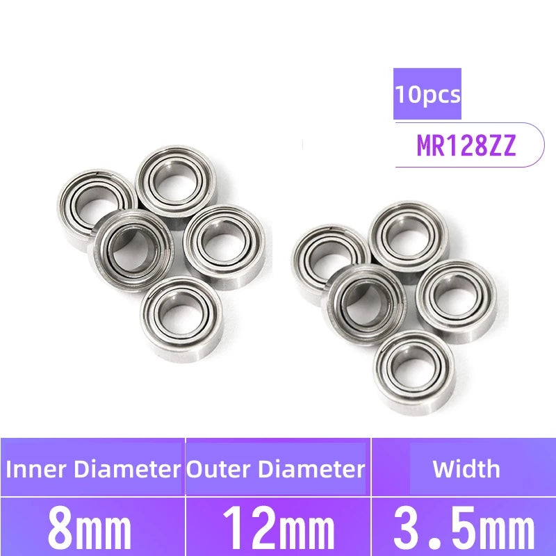 MR128ZZ Miniature Ball Bearings 8×12×3.5mm ABEC-5 – 10 Pack
