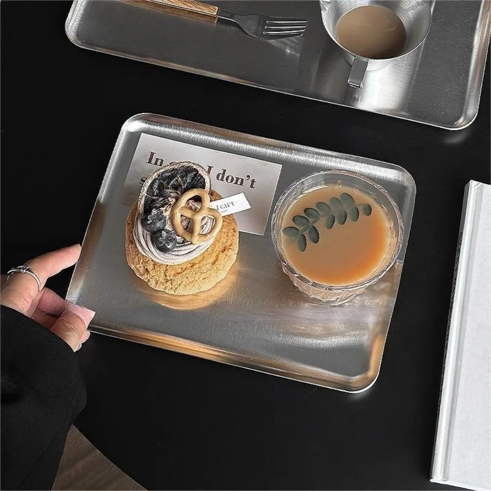 Nordic Stainless Steel Kitchen Storage Tray | Rectangular Plate