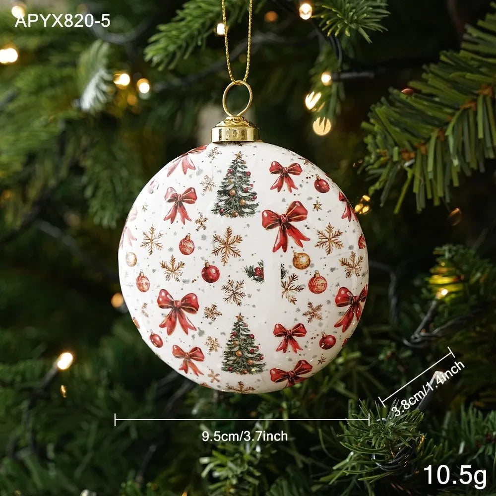 Vintage Flat Round Foam Christmas Ornaments | Paper Print