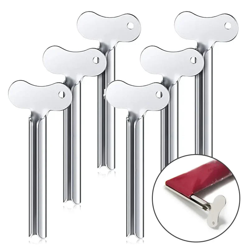 Stainless Steel Toothpaste Squeezer – 5-Pack Metal Tube Tools