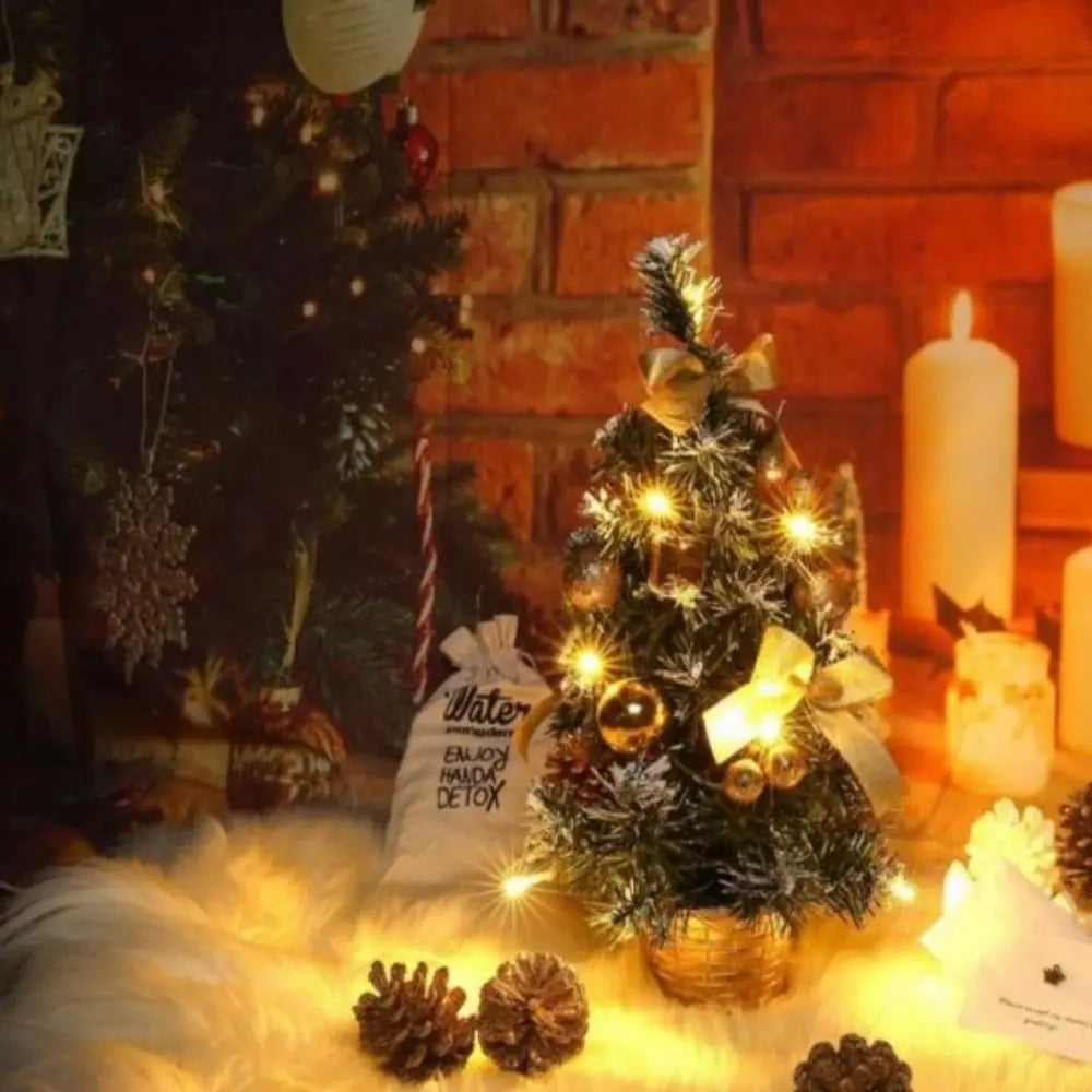 Mini Pre-Lit Artificial Christmas Tree 20cm | 3 Color Styles