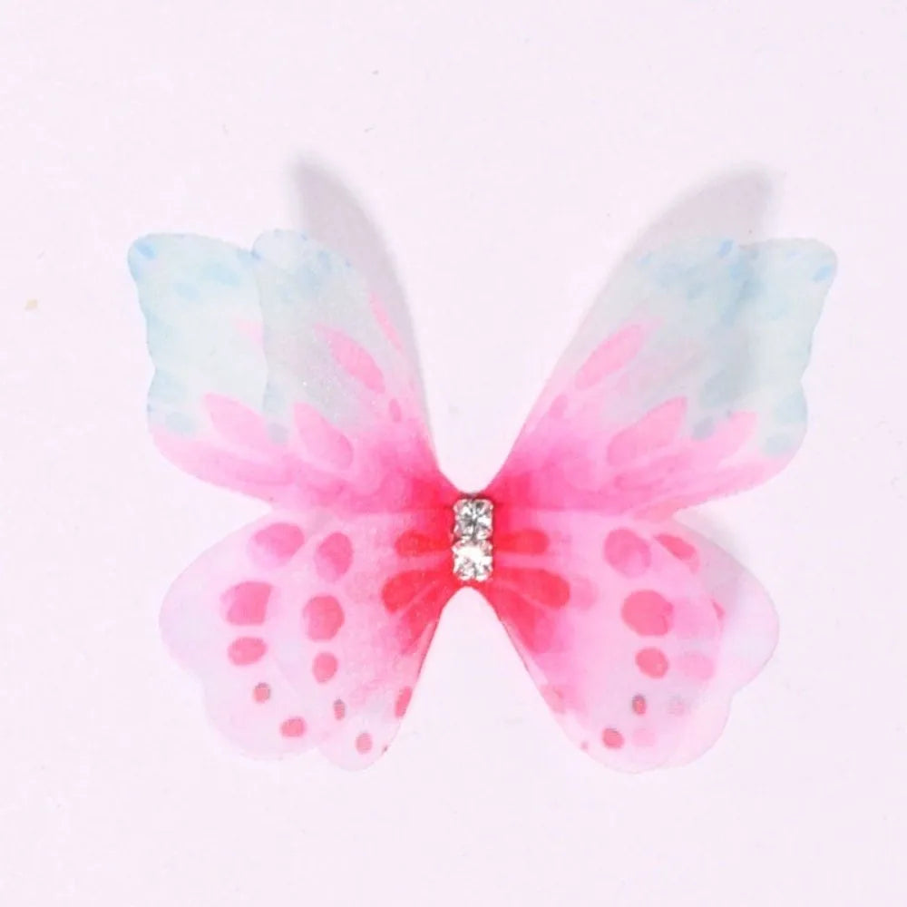 50-Pack 3D Organza Butterfly Appliques – Rhinestone Chiffon Patches
