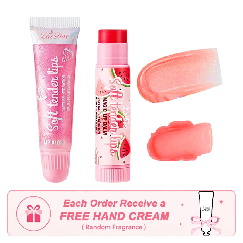 Zaidoc 4 Fruity Flavors Tinted Lip Gloss & Balm Set – 7g Each
