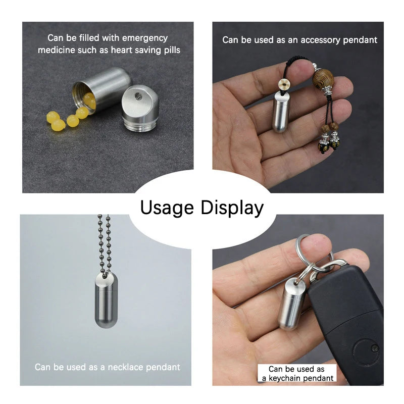 Waterproof Stainless Steel Capsule Pill Case – Mini EDC Holder