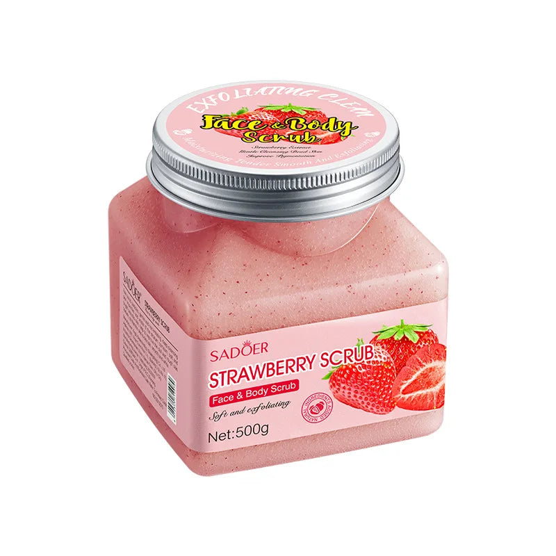 SADOER Strawberry Exfoliating Face Scrub 500g – Hypoallergenic
