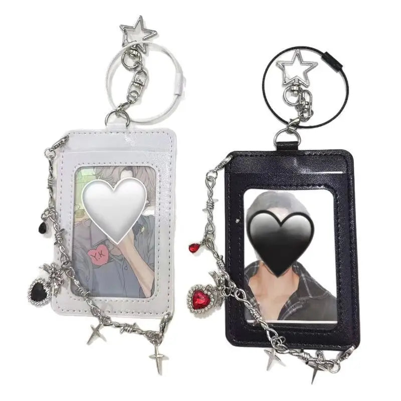 Kpop Photocard Holder PU Leather Keychain & Bag Charm